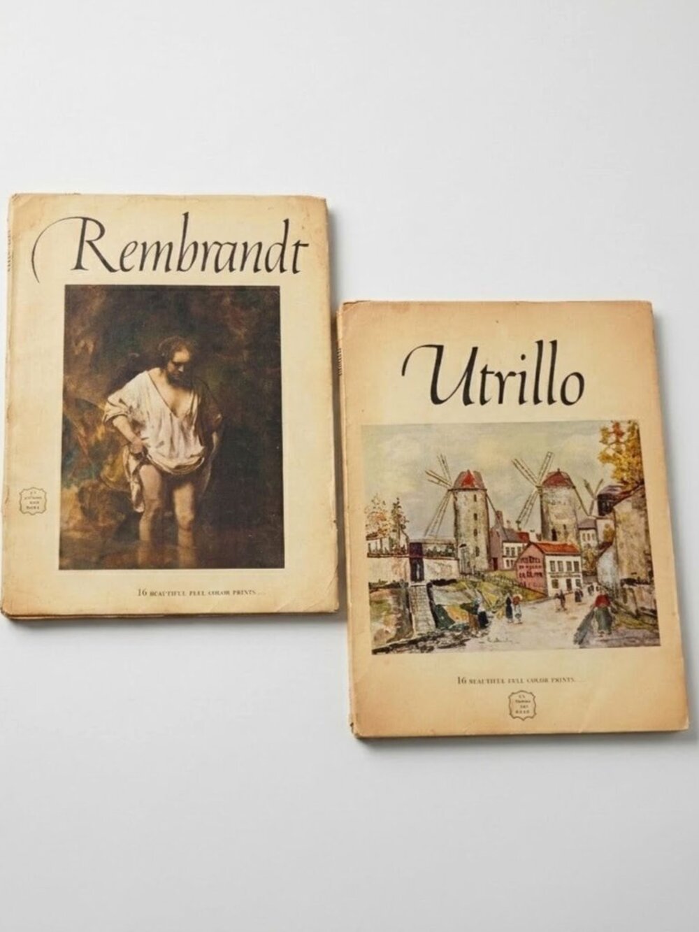 Vintage Abrams Art Books Rembrandt Utrillo Portfolio Prints Plates 1953 Classics
